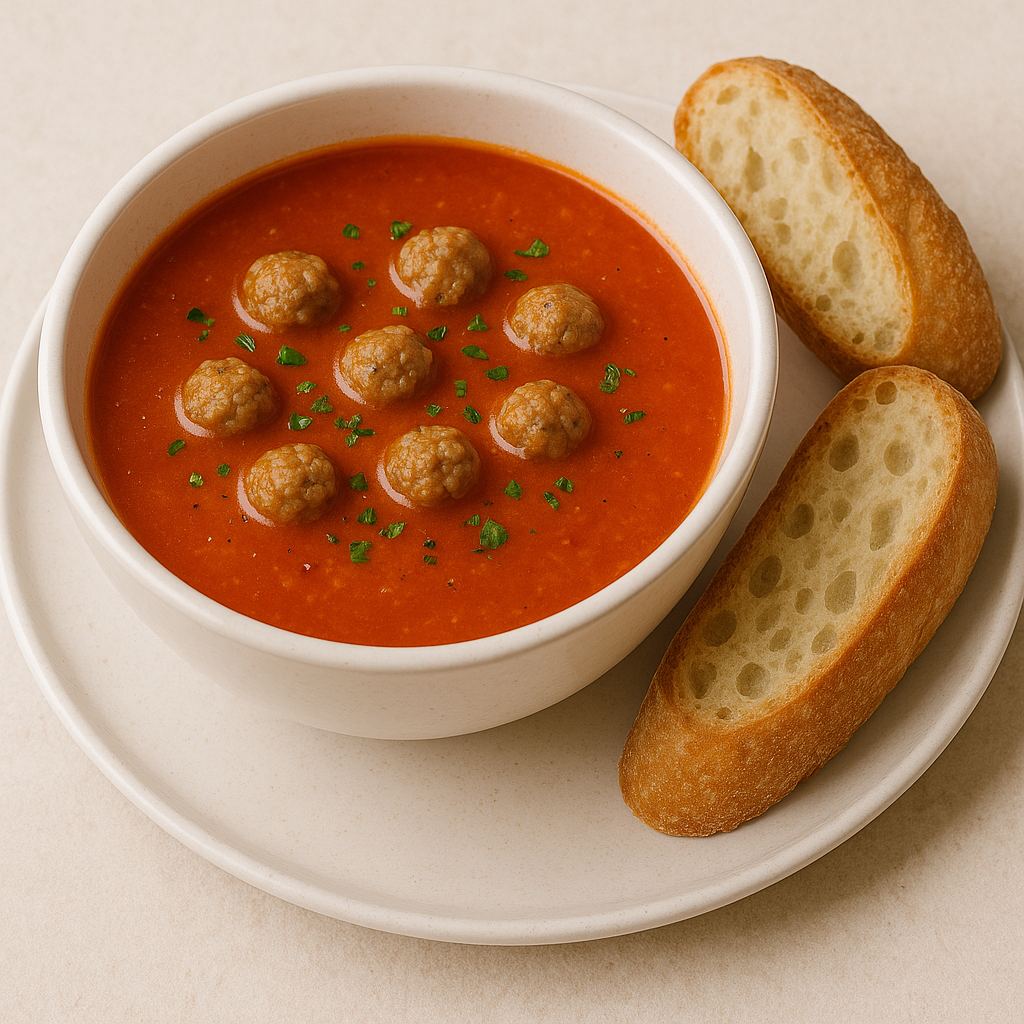 Tomatensuppe mit Fleischklößchen – Bild 2