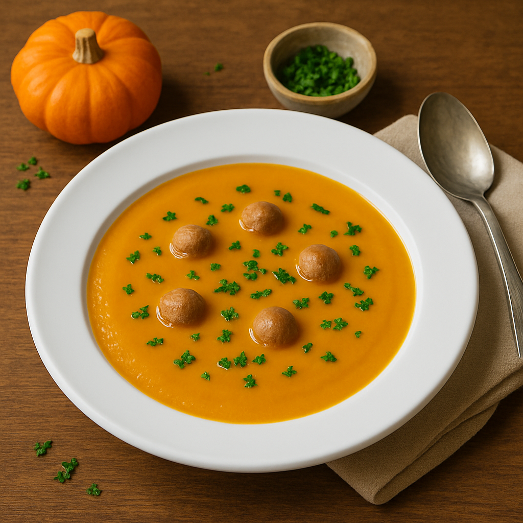 Kürbissuppe mit Fleischklößchen – Bild 2