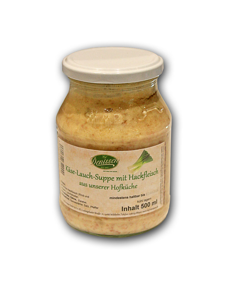 Käse-Lauch-Suppe mit Hackfleisch